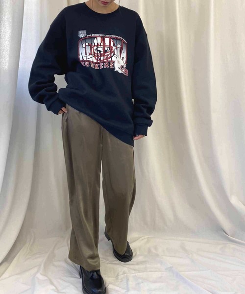 NANEA(ナネア)の「サテンイージーパンツ(その他パンツ・レディース・グリーン/カーキ/ブラック・ONE SIZE)」の5枚目の写真