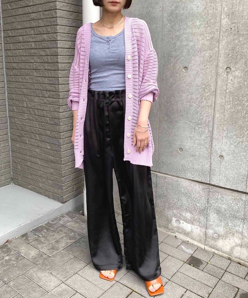 NANEA(ナネア)の「サテンイージーパンツ(その他パンツ・レディース・グリーン/カーキ/ブラック・ONE SIZE)」の21枚目の写真
