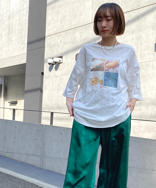NANEA(ナネア)の「サテンイージーパンツ(その他パンツ・レディース・グリーン/カーキ/ブラック・ONE SIZE)」の10枚目の写真