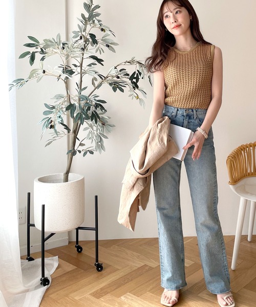 Java(ジャバ)の「《JaVa ジャバコラボ》大人のレトロチック。ジャガード柄ニットノースリーブトップス(Tシャツ/カットソー・レディース・ブラック/ブルー/ベージュ・LARGE/MEDIUM/SMALL/X-LARGE)」の18枚目の写真