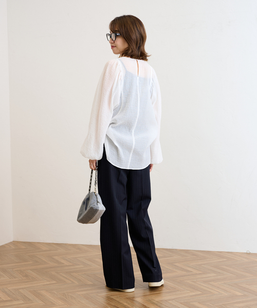FRAMeWORK(フレームワーク)の「ヴィンテージギャバワイドパンツ(その他パンツ・レディース・ネイビー/ダークブルー・38/36)」の17枚目の写真