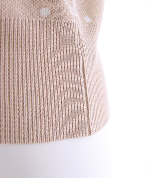 clear（クリア）の「モノグラム7分袖ニットトップス（ニット/セーター・レディース・ベージュ/サックスブルー/ラベンダー・F）」の10枚目の写真