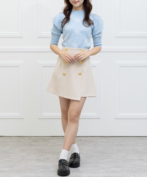 clear（クリア）の「モノグラム7分袖ニットトップス（ニット/セーター・レディース・ベージュ/サックスブルー/ラベンダー・F）」の18枚目の写真