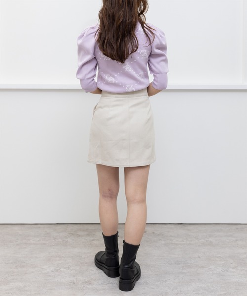 clear（クリア）の「モノグラム7分袖ニットトップス（ニット/セーター・レディース・ベージュ/サックスブルー/ラベンダー・F）」の14枚目の写真