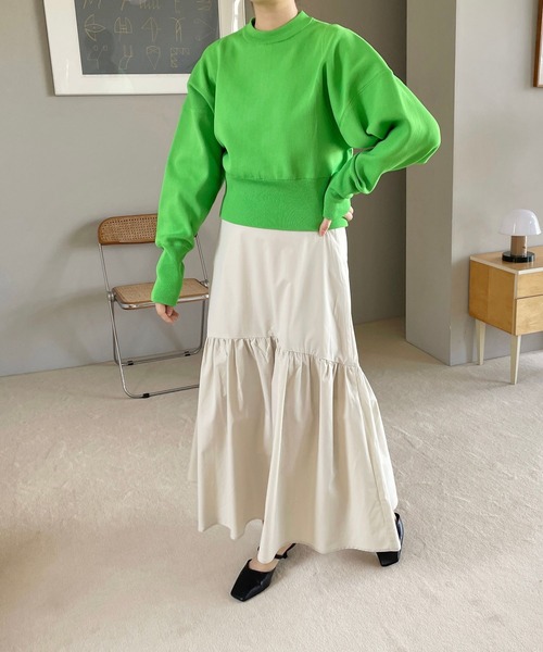 LOWRYS FARM（ローリーズファーム）の「ラウンドティアードスカート　177924（スカート・レディース・ブラック/アイボリー/ホワイト系その他/ブルー・FREE）」の9枚目の写真