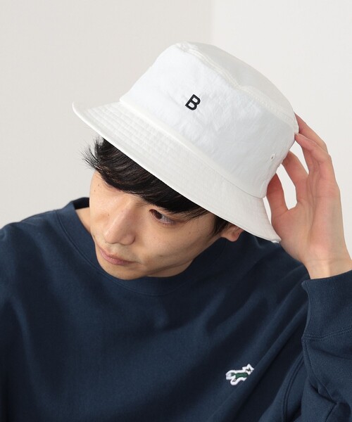 BEAMS HEART(ビームスハート)の「BEAMS HEART / ナイロン バケットハット(キャップ・メンズ・ホワイト/ブラック/ネイビー・ONE SIZE)」の6枚目の写真