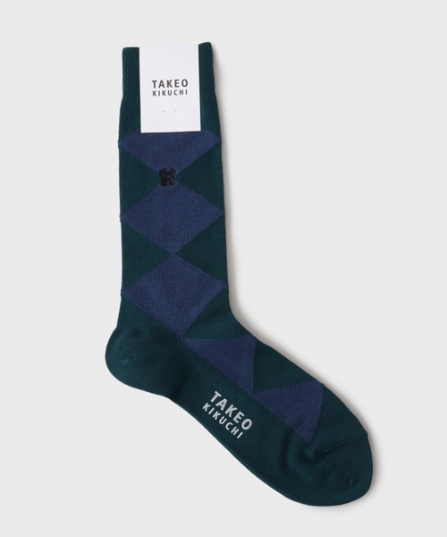 TAKEO KIKUCHI（タケオキクチ）の「◆FADEカラーアーガイル ソックス（ソックス/靴下・メンズ・サックスブルー/モスグリーン/イエロー系その他・00）」の3枚目の写真