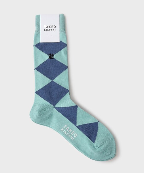 TAKEO KIKUCHI（タケオキクチ）の「◆FADEカラーアーガイル ソックス（ソックス/靴下・メンズ・サックスブルー/モスグリーン/イエロー系その他・00）」の4枚目の写真