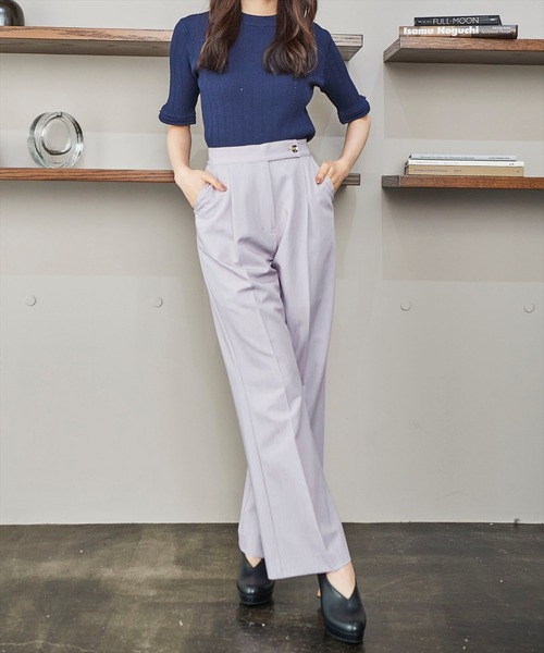 REDYAZEL（レディアゼル）の「センタープレスパンツ（その他パンツ・レディース・ブラック/ラベンダー・SMALL/MEDIUM）」の9枚目の写真