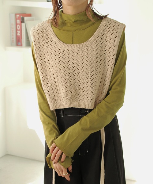 Crisp（クリスプ）の「シアーハイネックTシャツ（Tシャツ/カットソー・レディース・パープル/グリーン/アイボリー・FREE）」の10枚目の写真