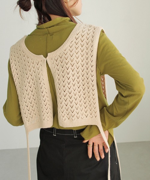 Crisp（クリスプ）の「シアーハイネックTシャツ（Tシャツ/カットソー・レディース・パープル/グリーン/アイボリー・FREE）」の18枚目の写真