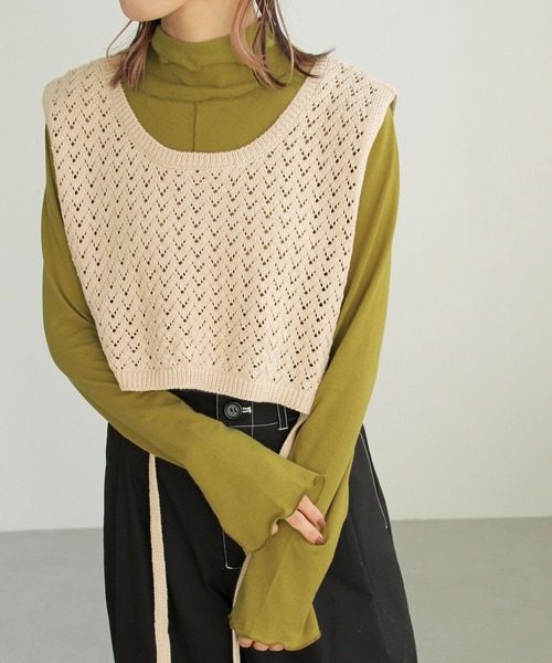 Crisp（クリスプ）の「シアーハイネックTシャツ（Tシャツ/カットソー・レディース・パープル/グリーン/アイボリー・FREE）」の4枚目の写真