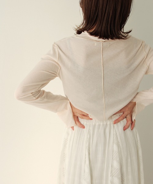 Crisp（クリスプ）の「シアーハイネックTシャツ（Tシャツ/カットソー・レディース・パープル/グリーン/アイボリー・FREE）」の22枚目の写真