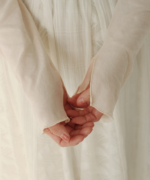 Crisp（クリスプ）の「シアーハイネックTシャツ（Tシャツ/カットソー・レディース・パープル/グリーン/アイボリー・FREE）」の5枚目の写真