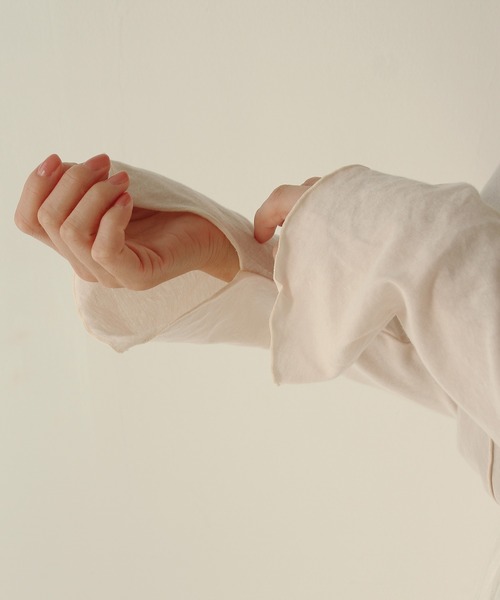 Crisp（クリスプ）の「シアーハイネックTシャツ（Tシャツ/カットソー・レディース・パープル/グリーン/アイボリー・FREE）」の8枚目の写真