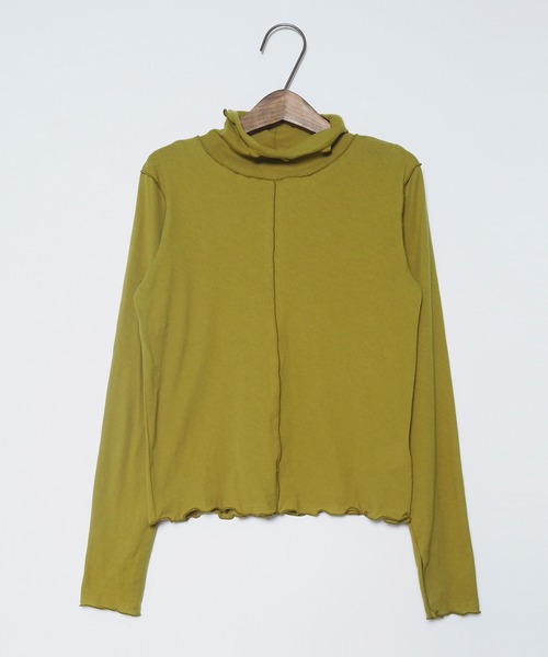 Crisp（クリスプ）の「シアーハイネックTシャツ（Tシャツ/カットソー・レディース・パープル/グリーン/アイボリー・FREE）」の6枚目の写真