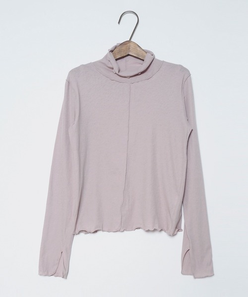 Crisp（クリスプ）の「シアーハイネックTシャツ（Tシャツ/カットソー・レディース・パープル/グリーン/アイボリー・FREE）」の9枚目の写真