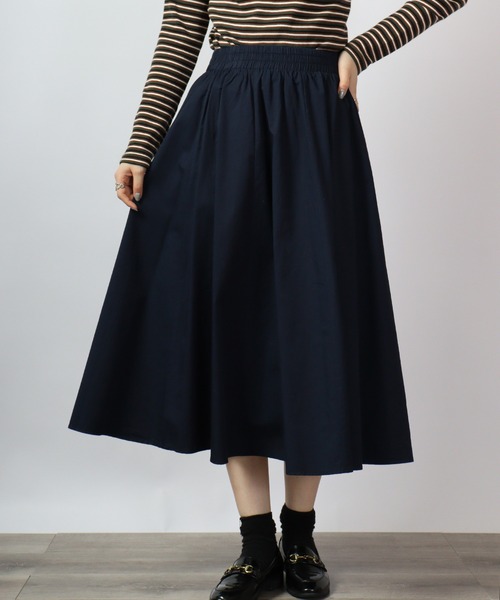 spiritoso(スピリトーゾ)の「spiritoso シンプルフレアスカート(スカート・レディース・ベージュ/ネイビー/カーキ・F)」の3枚目の写真