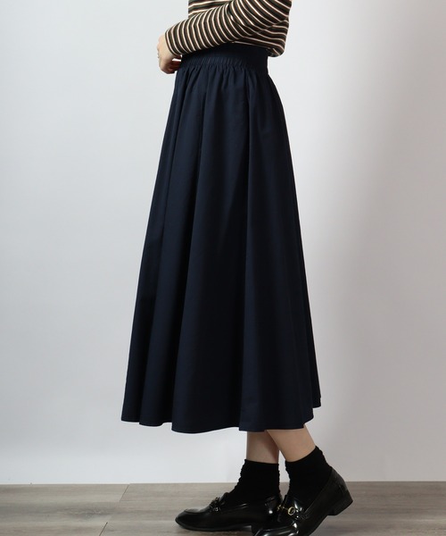 spiritoso(スピリトーゾ)の「spiritoso シンプルフレアスカート(スカート・レディース・ベージュ/ネイビー/カーキ・F)」の7枚目の写真
