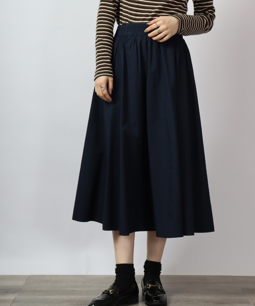 spiritoso(スピリトーゾ)の「spiritoso シンプルフレアスカート(スカート・レディース・ベージュ/ネイビー/カーキ・F)」の8枚目の写真