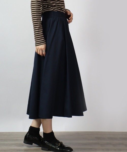 spiritoso(スピリトーゾ)の「spiritoso シンプルフレアスカート(スカート・レディース・ベージュ/ネイビー/カーキ・F)」の6枚目の写真