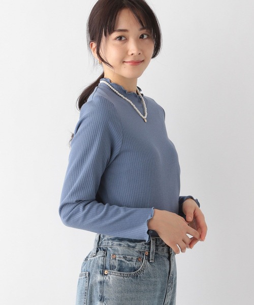 GLOBAL WORK(グローバルワーク)の「Beauteeメローリブ長袖/174653(Tシャツ/カットソー・レディース・ライトブルー/その他/ブラック/オフホワイト・MEDIUM/LARGE)」の3枚目の写真