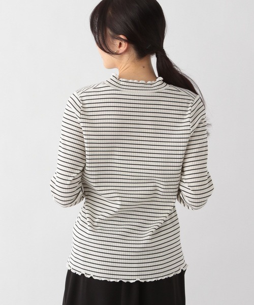 GLOBAL WORK(グローバルワーク)の「Beauteeメローリブ長袖/174653(Tシャツ/カットソー・レディース・ライトブルー/その他/ブラック/オフホワイト・MEDIUM/LARGE)」の5枚目の写真