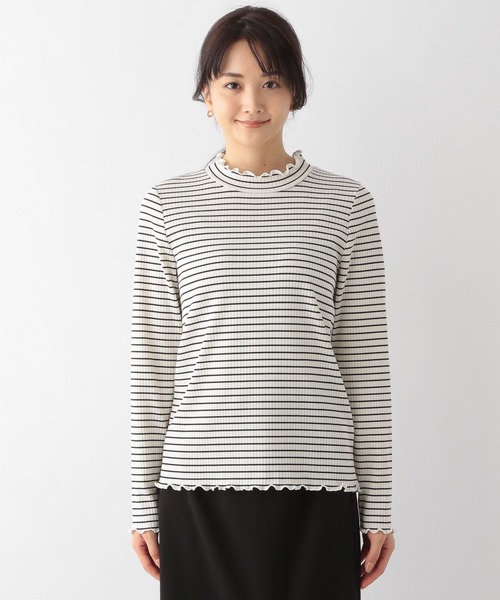 GLOBAL WORK(グローバルワーク)の「Beauteeメローリブ長袖/174653(Tシャツ/カットソー・レディース・ライトブルー/その他/ブラック/オフホワイト・MEDIUM/LARGE)」の6枚目の写真