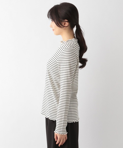 GLOBAL WORK(グローバルワーク)の「Beauteeメローリブ長袖/174653(Tシャツ/カットソー・レディース・ライトブルー/その他/ブラック/オフホワイト・MEDIUM/LARGE)」の7枚目の写真