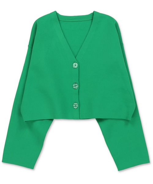 SPINNS（スピンズ）の「ダンボールニット ショート丈 Vネック