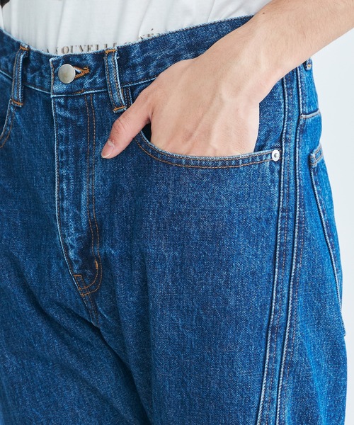 NVRFRGT インディゴ ブルー デニム NVRFRGT - 【RESTOCK】3D ツイステッド ワイドレッグ ジーンズ