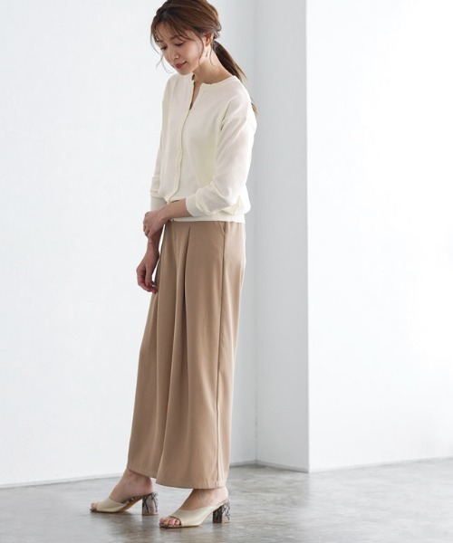 Pierrot（ピエロ）の「キーネックカーディガン（カーディガン/ボレロ・レディース・ブラック/オフホワイト/ピンク/グレー・M/L）」の6枚目の写真