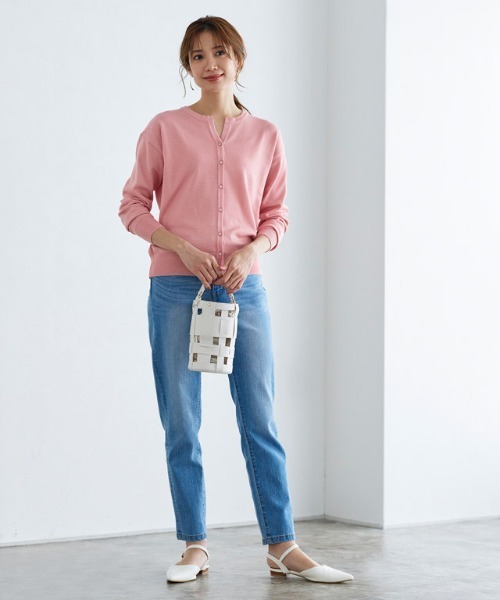 Pierrot（ピエロ）の「キーネックカーディガン（カーディガン/ボレロ・レディース・ブラック/オフホワイト/ピンク/グレー・M/L）」の15枚目の写真