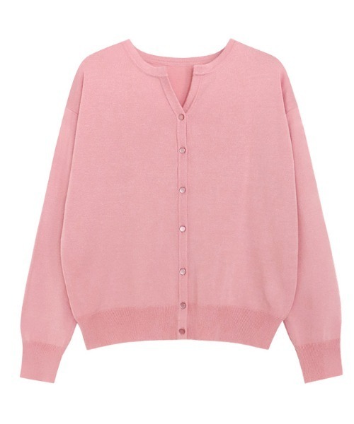 Pierrot（ピエロ）の「キーネックカーディガン（カーディガン/ボレロ・レディース・ブラック/オフホワイト/ピンク/グレー・M/L）」の17枚目の写真