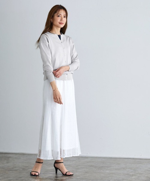 Pierrot（ピエロ）の「キーネックカーディガン（カーディガン/ボレロ・レディース・ブラック/オフホワイト/ピンク/グレー・M/L）」の19枚目の写真