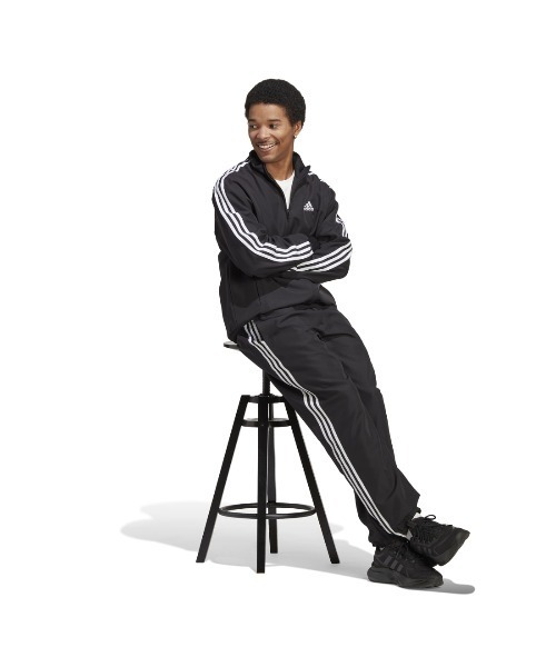 adidas（アディダス）の「アディダス adidas M 3S WV トラックスーツ（ジャージ・メンズ・ブラック×ブラック・3L/LL/M/S/L）」の5枚目の写真