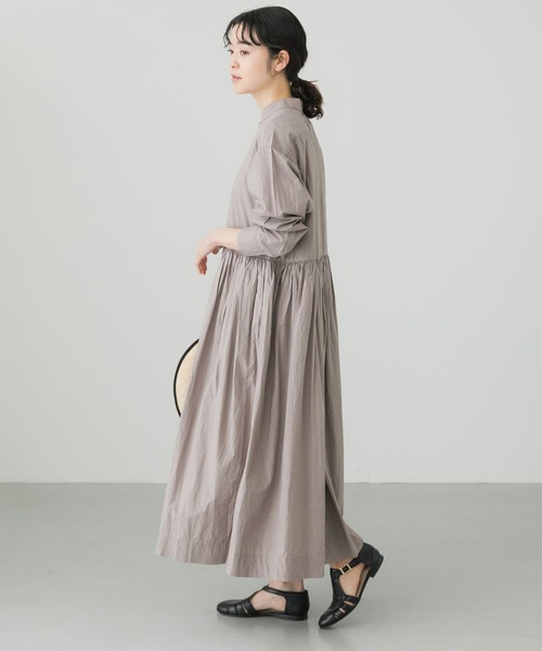かぐれ（カグレ）の「コットンギャザーシャツワンピース（ワンピース