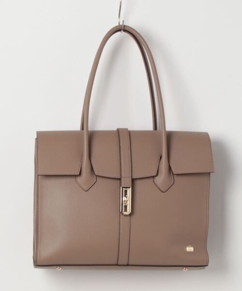 LA BAGAGERIE(ラバガジェリー)の「【ドラマ衣装提供商品】フラップA4トートバッグ(トートバッグ・レディース・ライトグレー/グレイッシュベージュ/ブラック・FREE)」の3枚目の写真