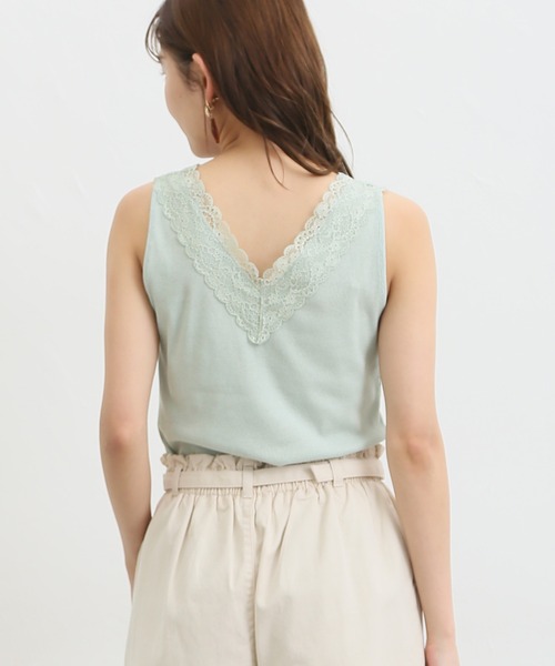 Honeys（ハニーズ）の「２ｗａｙレースタンクトップ（タンクトップ・レディース・ブラック/ミント/ライトグレー/ピンク/ホワイト/ブラウン・S/M/L/LL）」の22枚目の写真