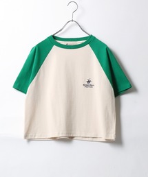 BEVERLY HILLS POLO CLUB（ビバリーヒルズポロクラブ）の「BEVERLY HILLS POLO CLUB（ビバリーヒルズポロクラブ）ワンポイントロゴ刺繍半袖ラグランTシャツ/クロップドトップス（Tシャツ/カットソー）」