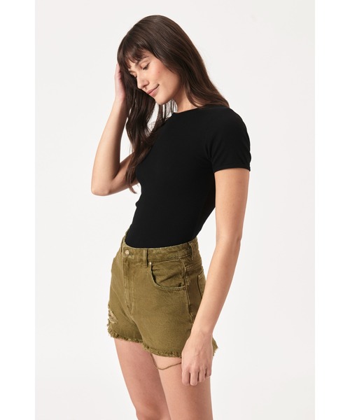 ROLLA'S(ローラス)の「BABY RIB TEE(Tシャツ/カットソー・レディース・ブラック・8/S/10/M/L)」の6枚目の写真