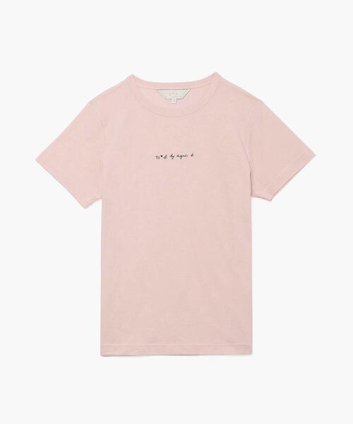 To b. by agnes b.（トゥービーバイアニエスベー）の「W984 TS ロゴTシャツ（Tシャツ/カットソー・レディース・ピンク・38/40）」の4枚目の写真