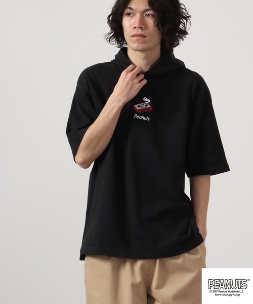 PEANUTS(ピーナッツ)の「PEANUTS スヌーピー ドロップショルダーTパーカー(Tシャツ/カットソー・メンズ・オフホワイト/ブラック/ライトカーキ/グリーン/ホワイト系その他/ブラック系その他/オレンジ/チャコール/ホワイト系その他2・M/L/LL)」の16枚目の写真