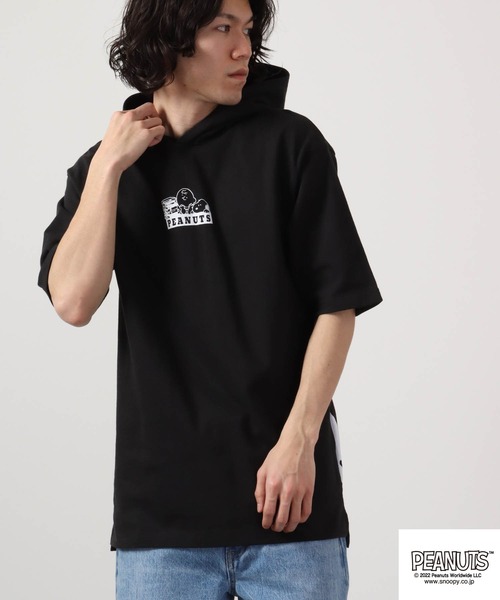 PEANUTS(ピーナッツ)の「PEANUTS スヌーピー ドロップショルダーTパーカー(Tシャツ/カットソー・メンズ・オフホワイト/ブラック/ライトカーキ/グリーン/ホワイト系その他/ブラック系その他/オレンジ/チャコール/ホワイト系その他2・M/L/LL)」の21枚目の写真