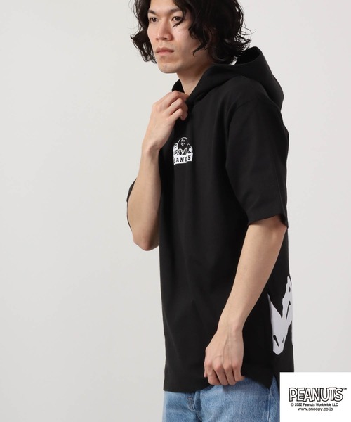 PEANUTS(ピーナッツ)の「PEANUTS スヌーピー ドロップショルダーTパーカー(Tシャツ/カットソー・メンズ・オフホワイト/ブラック/ライトカーキ/グリーン/ホワイト系その他/ブラック系その他/オレンジ/チャコール/ホワイト系その他2・M/L/LL)」の22枚目の写真