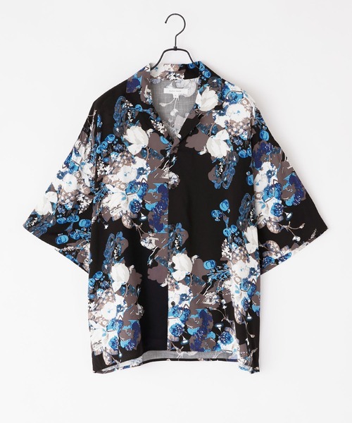 Anchor Smith（アンカー スミス）の「総柄レーヨンオープンカラーアロハシャツ（シャツ/ブラウス・メンズ・ブラック系2/グレー系2/ブルー系1/ライトグレー系3/ブラック系1/ホワイト系1/ホワイト系3/ホワイト系2・M/L）」の22枚目の写真