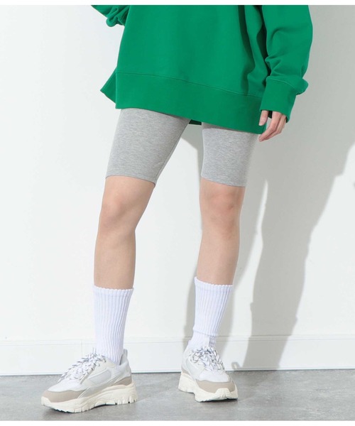 ANLIBERTY ANAP（アンリバティアナップ）の「ANLIBERTYロゴゴムハーフレギンス（レギンス/スパッツ・レディース・ブラック/グレー・S/M）」の6枚目の写真