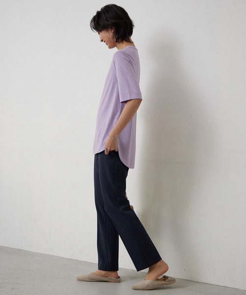 for/c(フォーシー)の「ラウンドヘムTシャツ【サスティナブル】(Tシャツ/カットソー・レディース・イエロー/ブルー/ブラック/チャコール/ホワイト/ラベンダー・M/L/LL)」の16枚目の写真