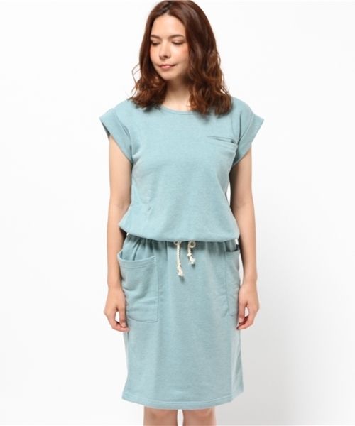 CIAOPANIC（チャオパニック）の「【Ciaopanic】　裏毛ノースリポケ付きOP（ワンピース・レディース・オフホワイト/グレー/ネイビー/ミント・FREE）」の5枚目の写真