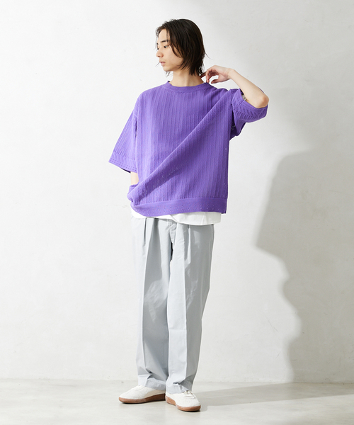 JOURNAL STANDARD relume（ジャーナルスタンダード　レリューム）の「AMERICAN チノスラックス BY SUPIMA USA（チノパンツ・メンズ・ブラックミックス/グリーン系その他/ライトグレー/ベージュ・MEDIUM/LARGE）」の6枚目の写真